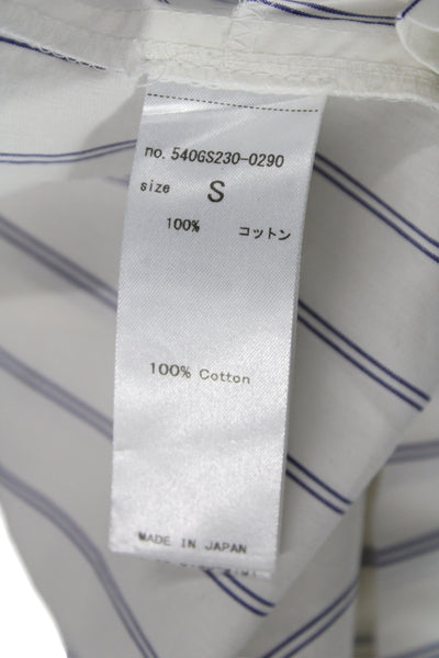 Moussy Womens Cropped Collared Striped Cotton Button-Up Long Sleeve Top Size S
