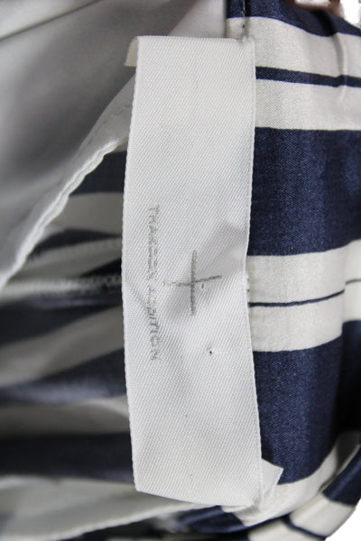 Thakoon Addition Womens Dress Pants Blue Silk Striped Zip Inseam 32 Size 2