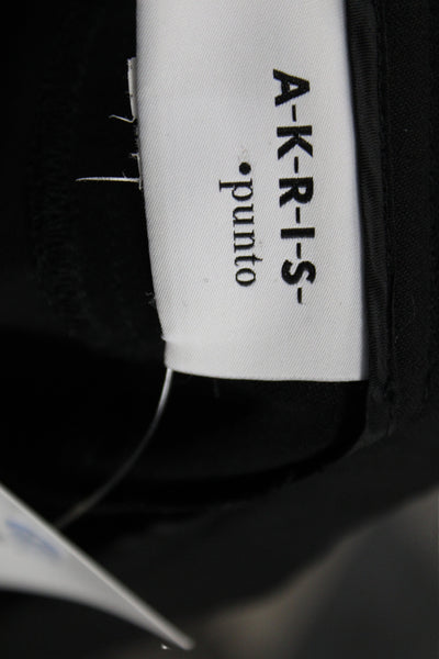 Akris Punto Women Dress Pants Black Wool Zip 31 Inseam Size 8