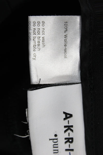 Akris Punto Women Dress Pants Black Wool Zip 31 Inseam Size 8