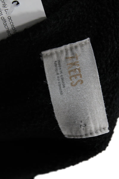 TKEES Womens Black Jogger Pants Drawstring Cotton Athleisure Size 2