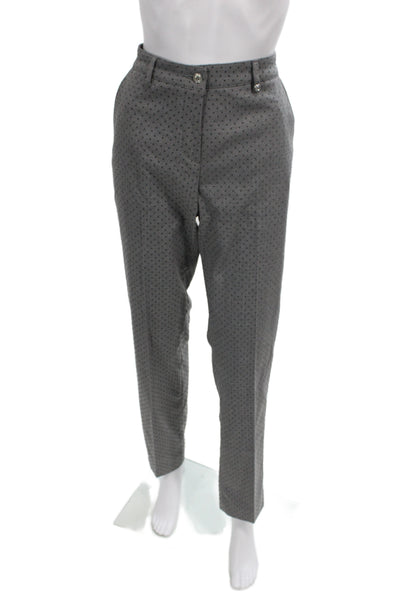 Golfino Women Dress Pants Gray Polka Dot Size 6