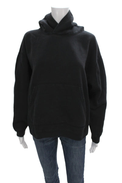 TKEES Womens High Neck Pullover Black Long Sleeve 80% Cotton Solid Fall Size 2