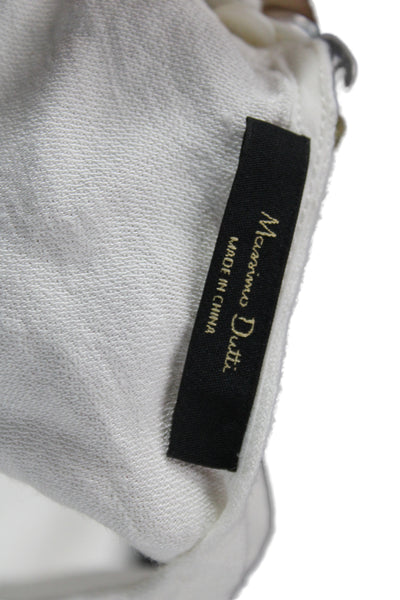 Massimo Dutti Women Linen Sleeveless Basic Tank White Round Neck Button Size M