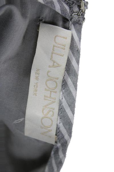 Ulla Johnson Women Tunic Striped Gray 3/4 Sleeve Round Neck Zip Size M