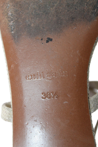 Cult Gaia Womens Strappy Woven Ankle Strap Sandals Brown Size 38.5
