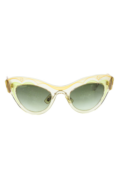 Miu Miu Womens SMU07P 49mm 22mm 145mm Clear Yellow Cat Eye Sunglasses