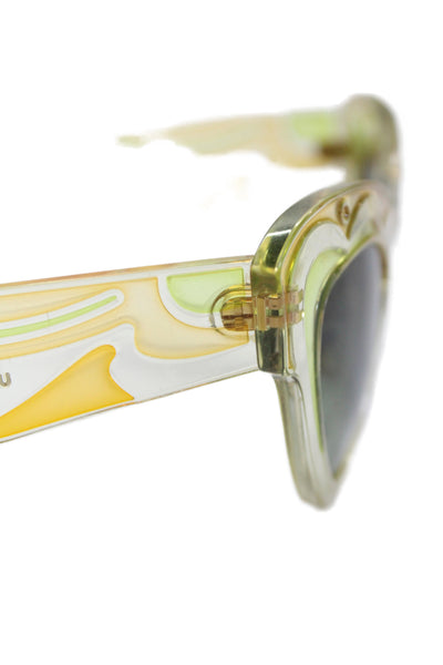 Miu Miu Womens SMU07P 49mm 22mm 145mm Clear Yellow Cat Eye Sunglasses