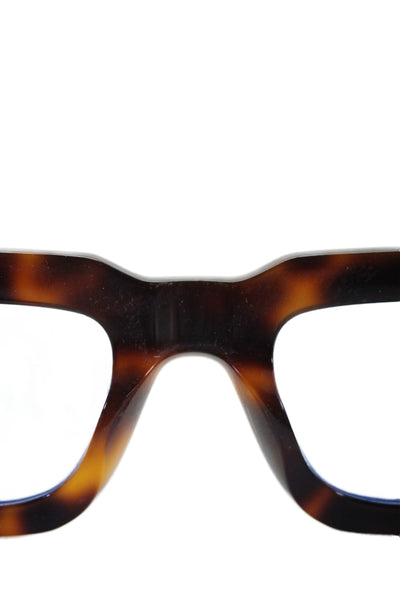 Akila Womens Ares Printed Blue Lenses Square Brown Sunglasses