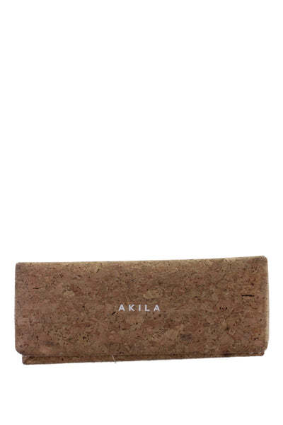 Akila Womens Ares Printed Blue Lenses Square Brown Sunglasses