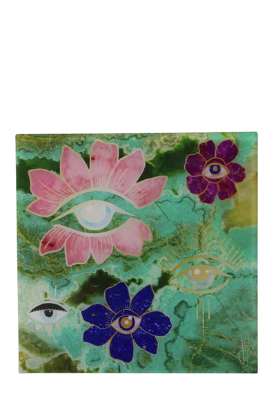 Jacquie Aiche Womens Resin Floral Print Jewelry Tray Green