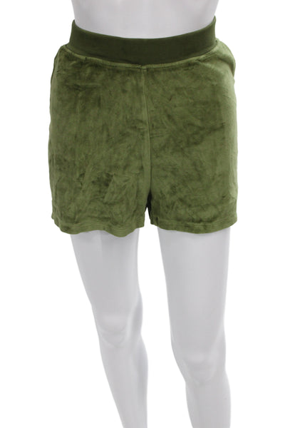 Kule Women Sweat Shorts Green 92% Cotton Athleisure Pull On Size M