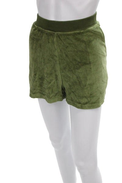 Kule Women Sweat Shorts Green 92% Cotton Athleisure Pull On Size M