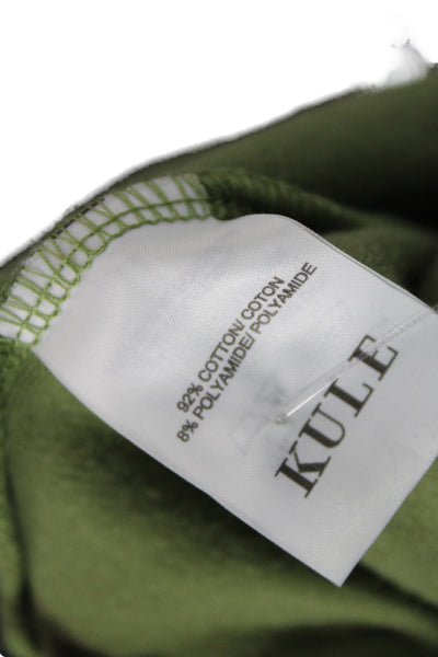 Kule Women Sweat Shorts Green 92% Cotton Athleisure Pull On Size M