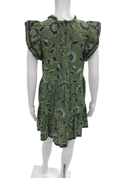 Omika Womens Mini Floral Cotton Sleeveless Round Neck Knee Length Dress Size M