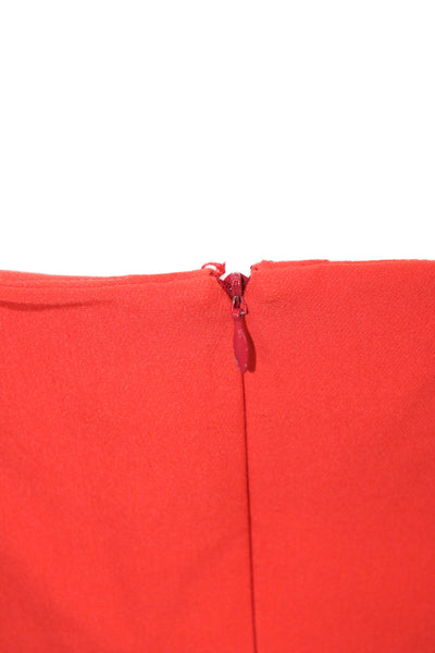 Milly Women Sheath Dress Red Off the Shoulder 3/4 Sleeve Knee Length Size 8