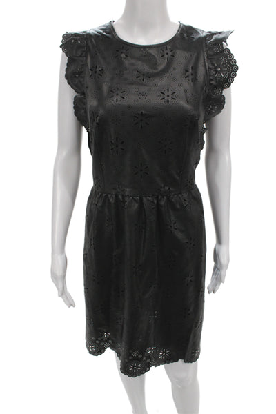 Michael Michael Kors Womens Shift Dress Black Floral Sleeveless Knee Size 8