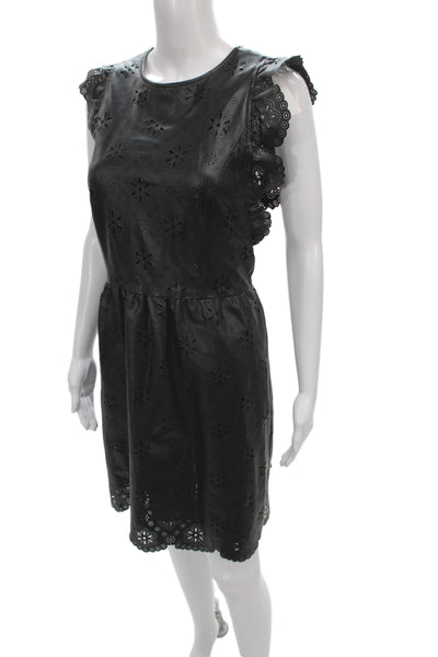 Michael Michael Kors Womens Shift Dress Black Floral Sleeveless Knee Size 8