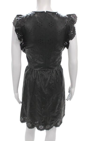 Michael Michael Kors Womens Shift Dress Black Floral Sleeveless Knee Size 8