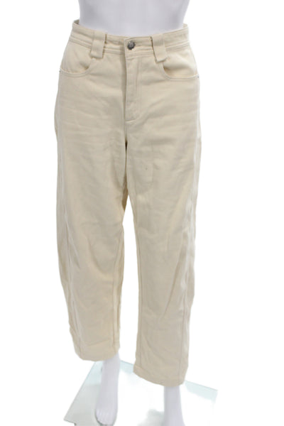 Zara Womens Cropped Beige Cotton Pants Size 2