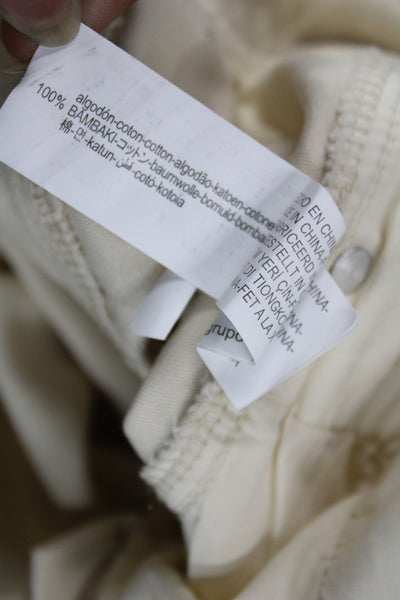 Zara Womens Cropped Beige Cotton Pants Size 2