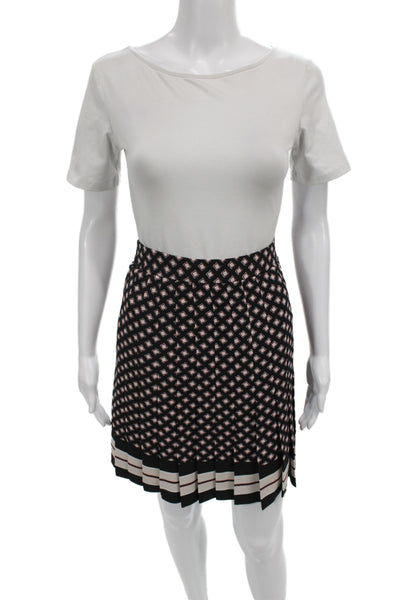 Kate Spade New York Women Black Argyle Mini Skirt Zip Polyester Preppy Size 8