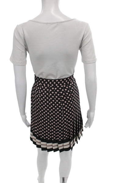 Kate Spade New York Women Black Argyle Mini Skirt Zip Polyester Preppy Size 8