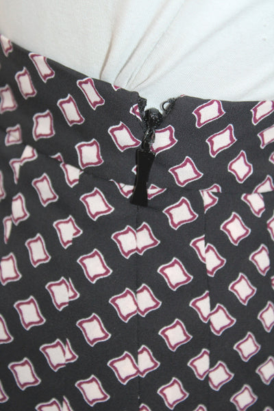 Kate Spade New York Women Black Argyle Mini Skirt Zip Polyester Preppy Size 8