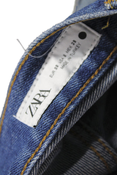 Zara Women Blue Straight High Rise Jeans Size 8