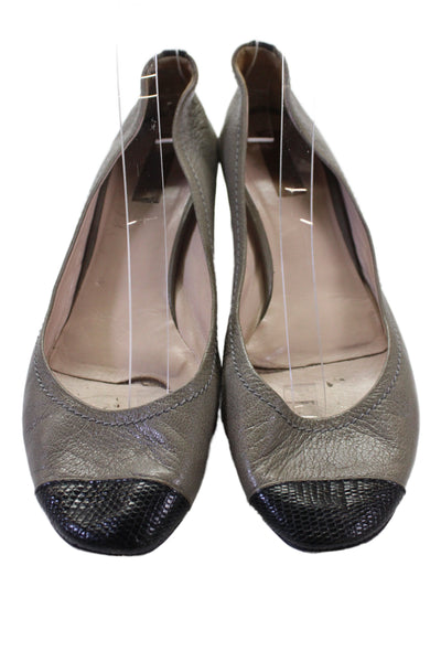 Reed Krakoff Womens Slip On Block Heel Cap Toe Leather Pumps Brown Size 40.5
