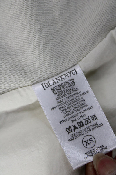 BLANKNYC Womens Ivory Biker Jacket Long Sleeve Zip Closure Size XS
