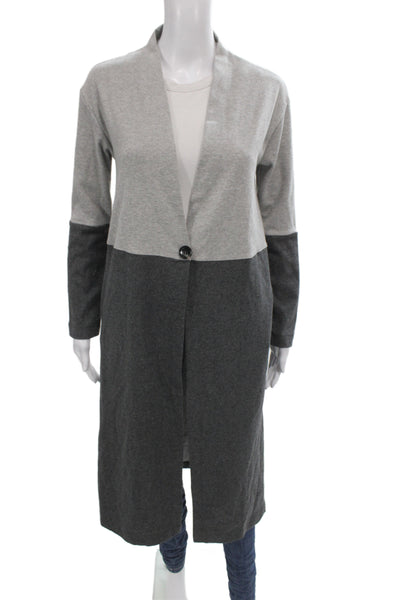 Ella Mara Women Gray V-Neck Button Cardigan Long Sleeve Tencel Size XS