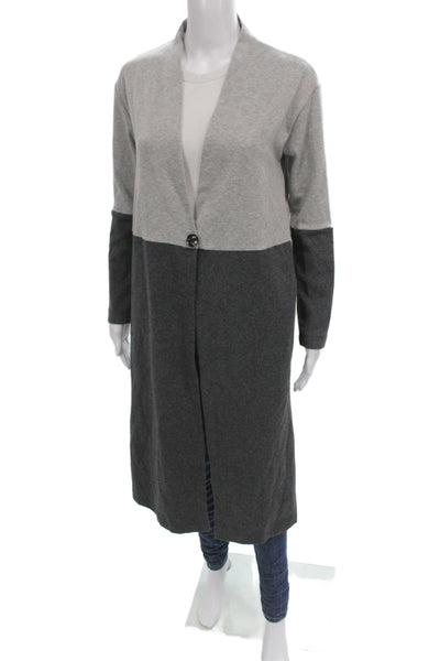 Ella Mara Women Gray V-Neck Button Cardigan Long Sleeve Tencel Size XS