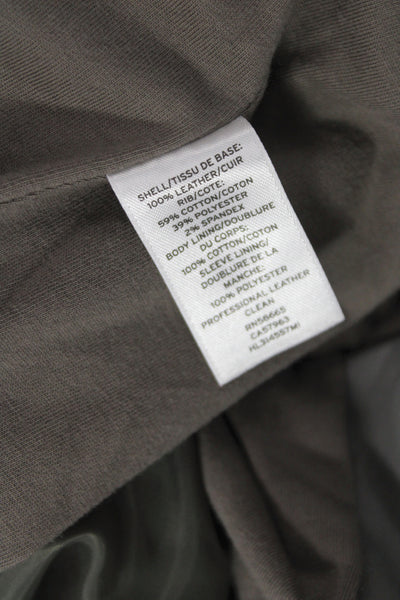 Trouve Women Biker Leather Jacket Gray Long Sleeve Hook Eye Size XS