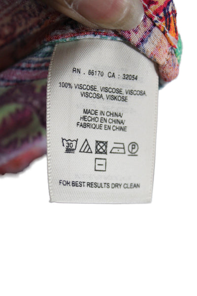 Maeve Anthropologie Womens Tunic Blouse Multi Scoop Neck Short Sleeve Size S