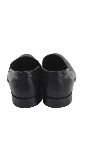 Joseph Abboud Mens Slip On Round Toe Leather Loafers Black Size 9.5