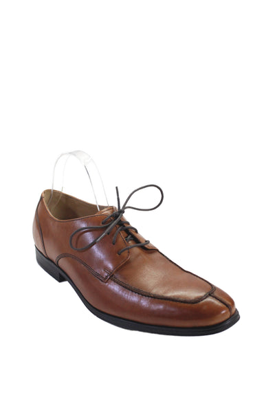 Cole Haan Mens Lace Up Round Toe Leather Loafers Brown Size 9.5M