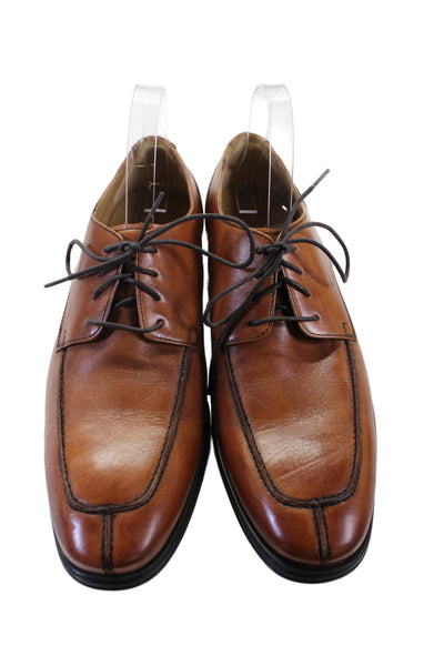 Cole Haan Mens Lace Up Round Toe Leather Loafers Brown Size 9.5M