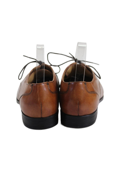 Cole Haan Mens Lace Up Round Toe Leather Loafers Brown Size 9.5M