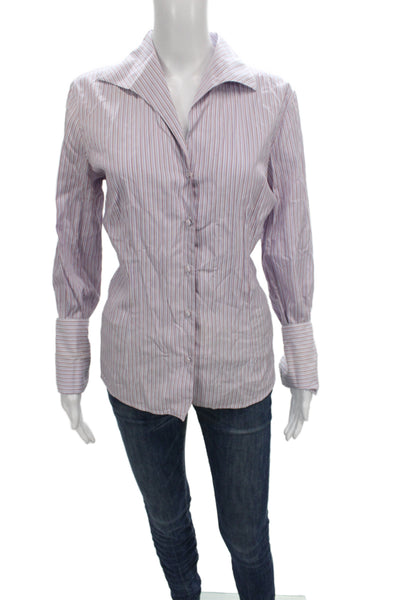 Brooks Brothers Women Striped Cotton Button-Up Long Sleeve Multi Size 12