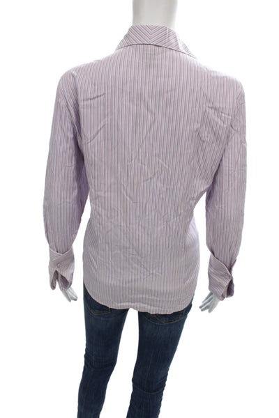 Brooks Brothers Women Striped Cotton Button-Up Long Sleeve Multi Size 12