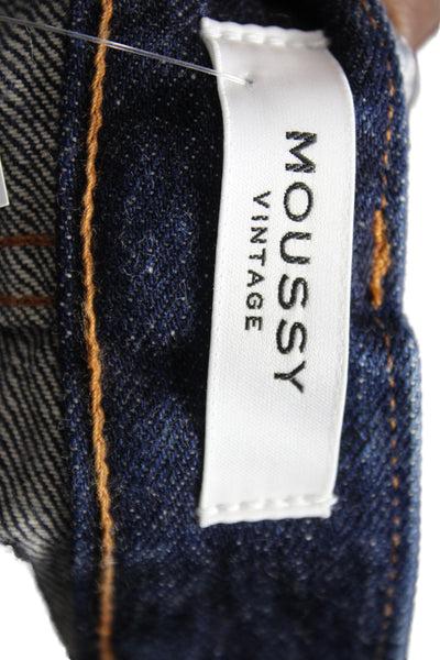Moussy Womens Blue Tapered Jeans Cotton Mid Rise Size 25