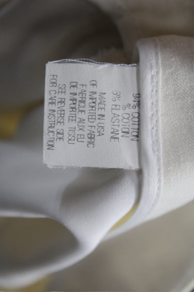 Theory Womens Ivory Straight Pencil Skirt Knee Length Zip Cotton Size 6