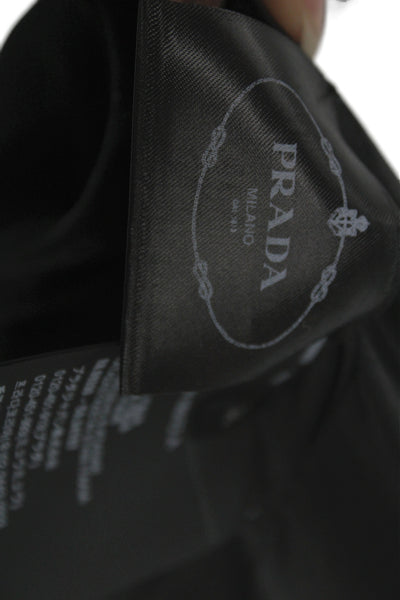 Prada Women Sheath Dress Black Sleeveless V-Neck Zip Acetate Size S