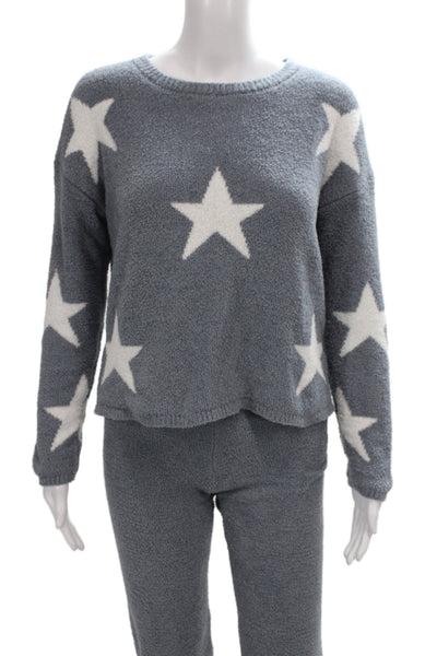 Sincerely Jules Womens Loungewear Set Gray Stars Long Sleeve Size XS