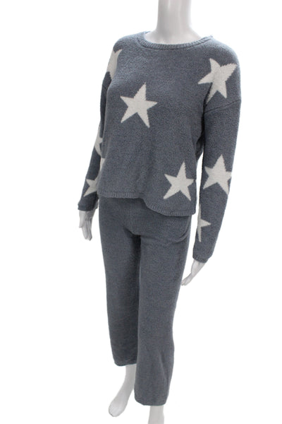 Sincerely Jules Womens Loungewear Set Gray Stars Long Sleeve Size XS