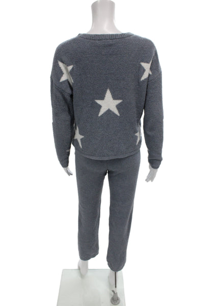 Sincerely Jules Womens Loungewear Set Gray Stars Long Sleeve Size XS