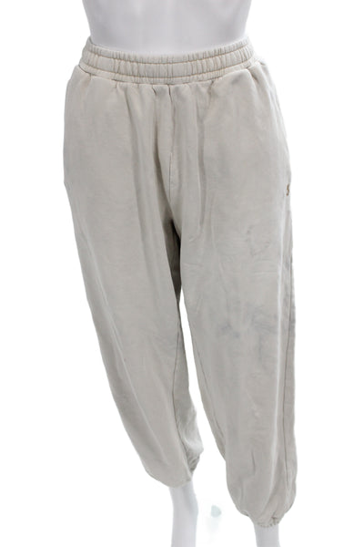 Ksubi Women Jogger Pants Beige 100% Cotton Pull On Casual Size M