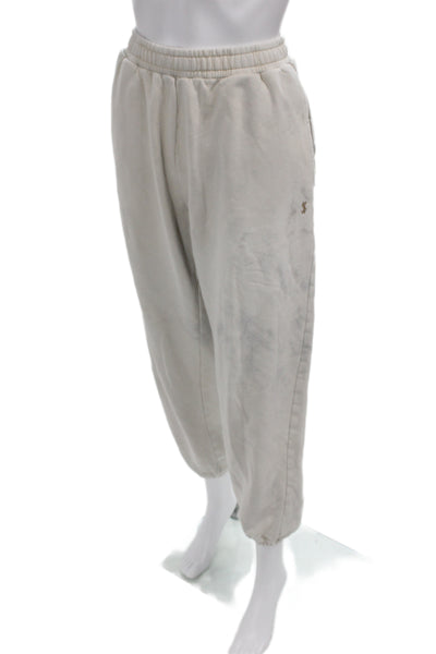 Ksubi Women Jogger Pants Beige 100% Cotton Pull On Casual Size M