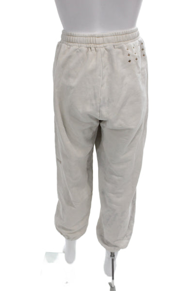 Ksubi Women Jogger Pants Beige 100% Cotton Pull On Casual Size M